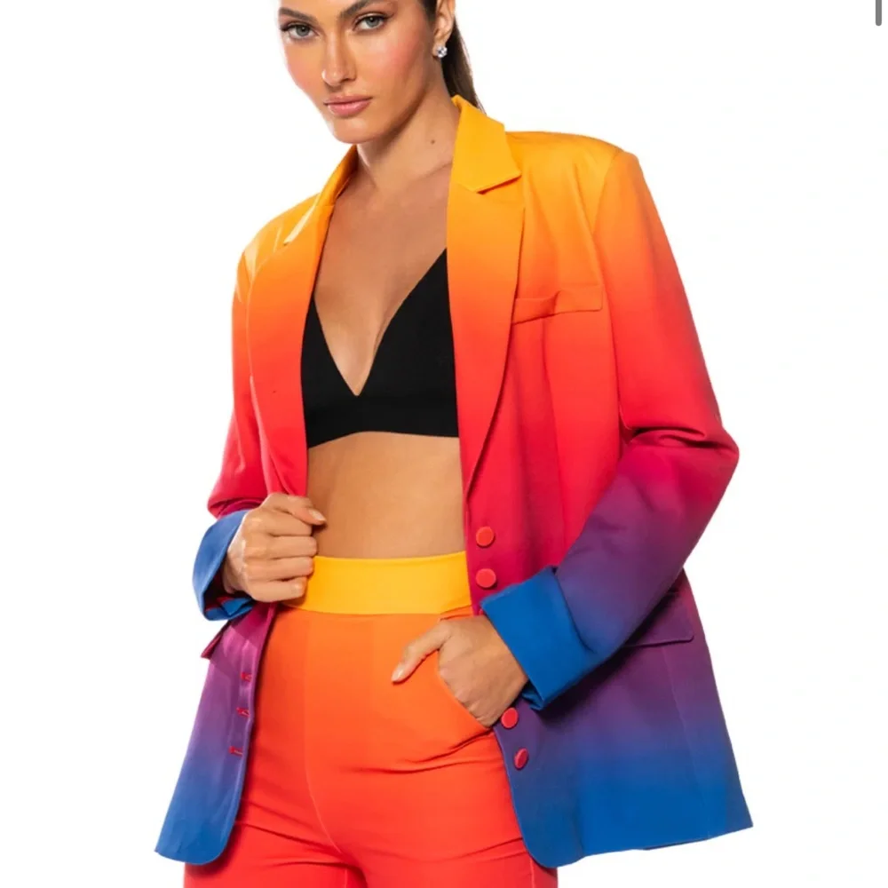 Akira Ombre Sunset Suit Jacket With Pants - Picture 3 of 9